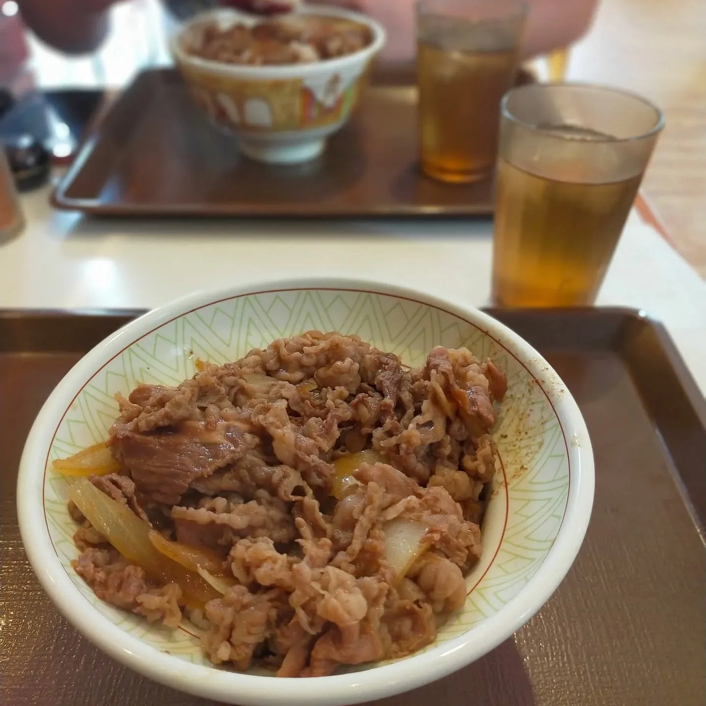息子と2人で、すき家の牛丼ランチ！